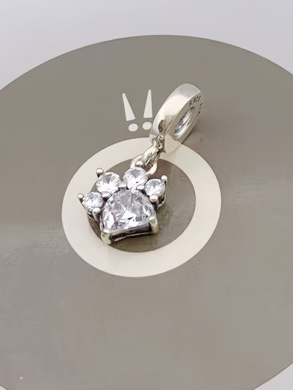 2022 New Sparkling Pet Paw Print Dangle Charm Fits All Pandora Bracelet,Charm